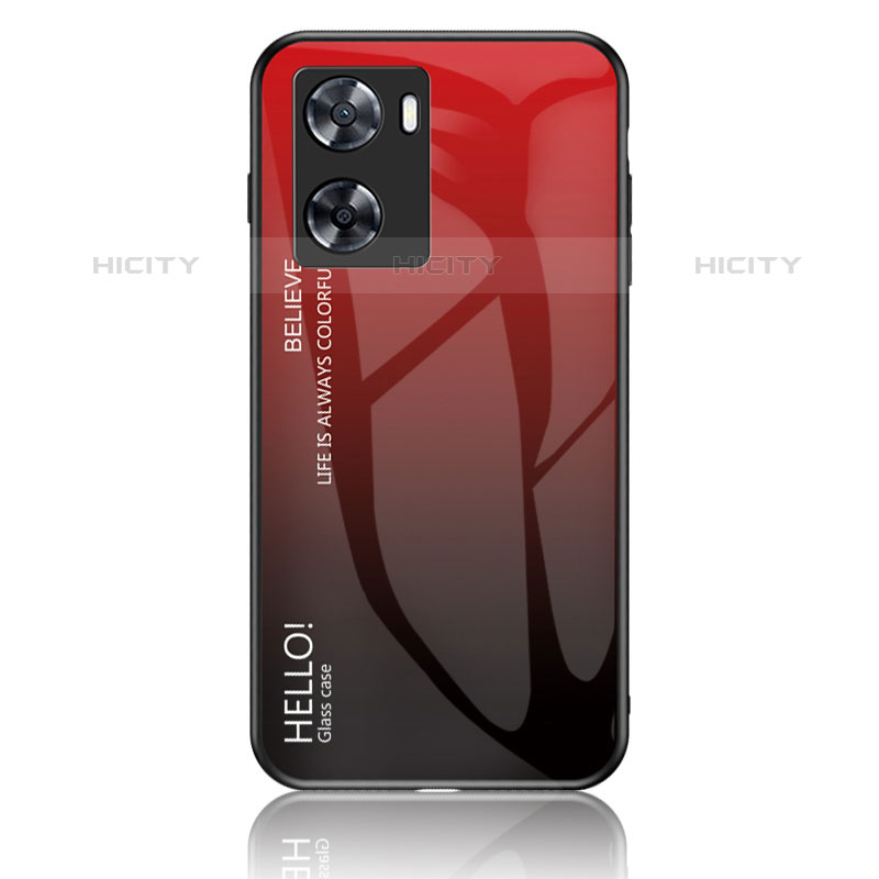 Custodia Silicone Specchio Laterale Sfumato Arcobaleno Cover LS1 per OnePlus Nord N20 SE Rosso