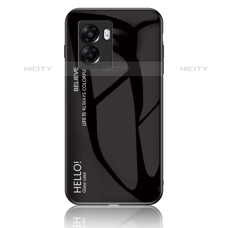 Custodia Silicone Specchio Laterale Sfumato Arcobaleno Cover LS1 per OnePlus Nord N300 5G Nero