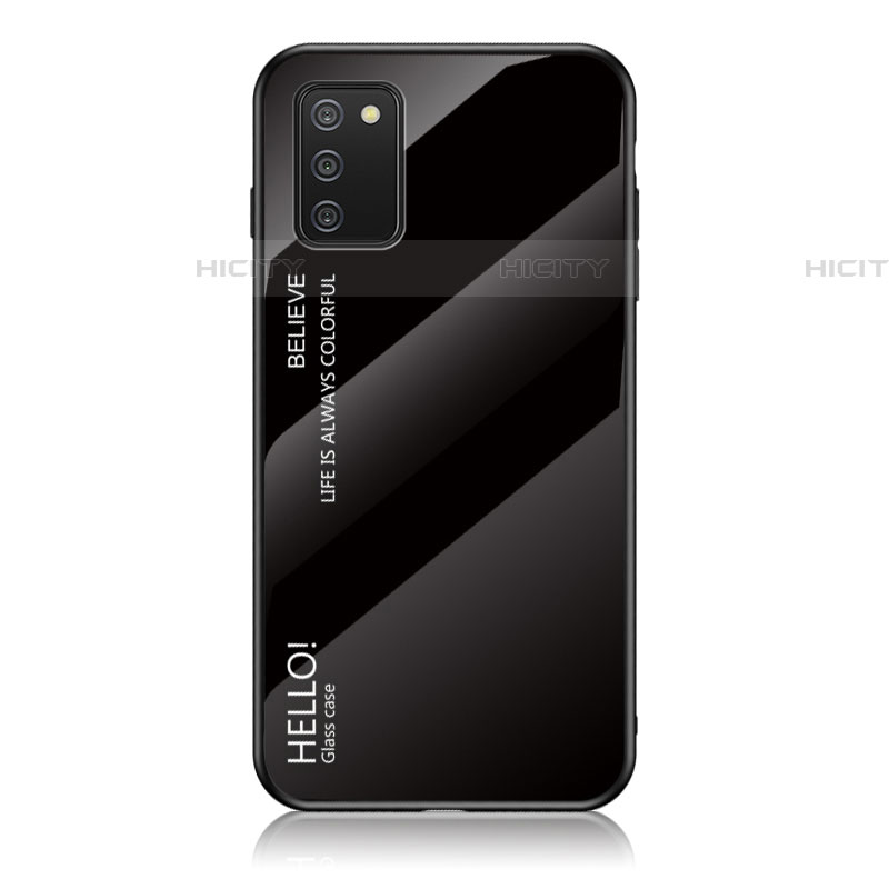 Custodia Silicone Specchio Laterale Sfumato Arcobaleno Cover LS1 per Samsung Galaxy A03s