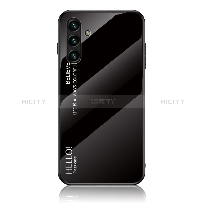 Custodia Silicone Specchio Laterale Sfumato Arcobaleno Cover LS1 per Samsung Galaxy A04s