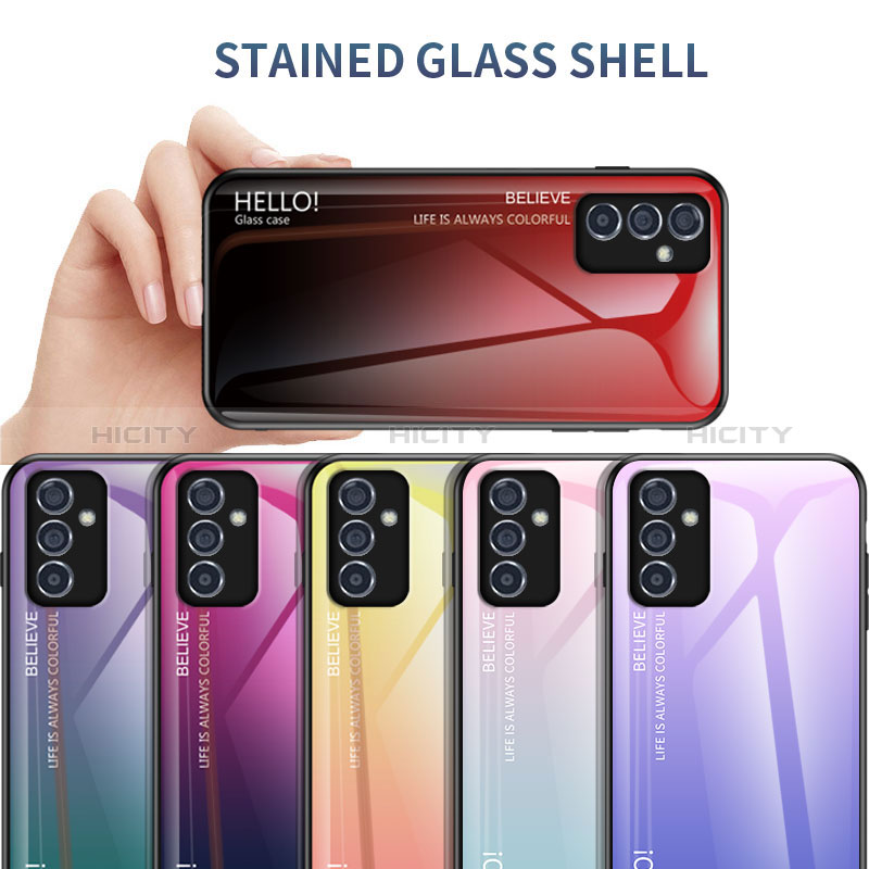 Custodia Silicone Specchio Laterale Sfumato Arcobaleno Cover LS1 per Samsung Galaxy A15 5G