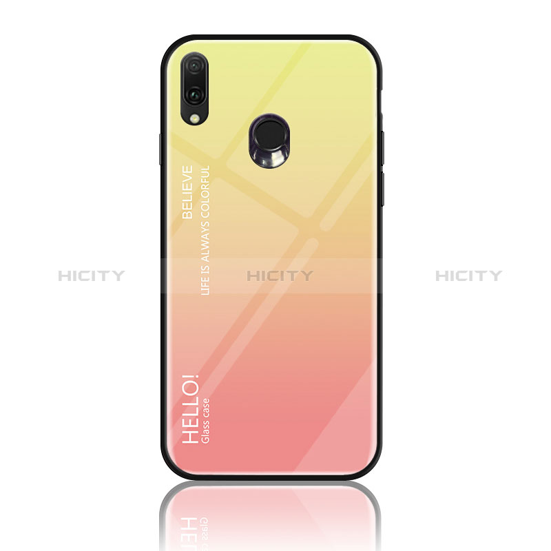 Custodia Silicone Specchio Laterale Sfumato Arcobaleno Cover LS1 per Samsung Galaxy A20e Giallo