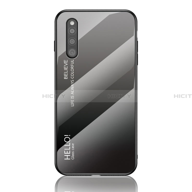 Custodia Silicone Specchio Laterale Sfumato Arcobaleno Cover LS1 per Samsung Galaxy A41 SC-41A