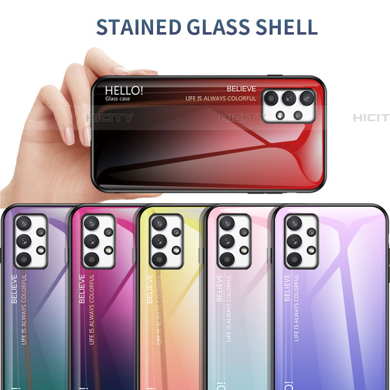 Custodia Silicone Specchio Laterale Sfumato Arcobaleno Cover LS1 per Samsung Galaxy A53 5G