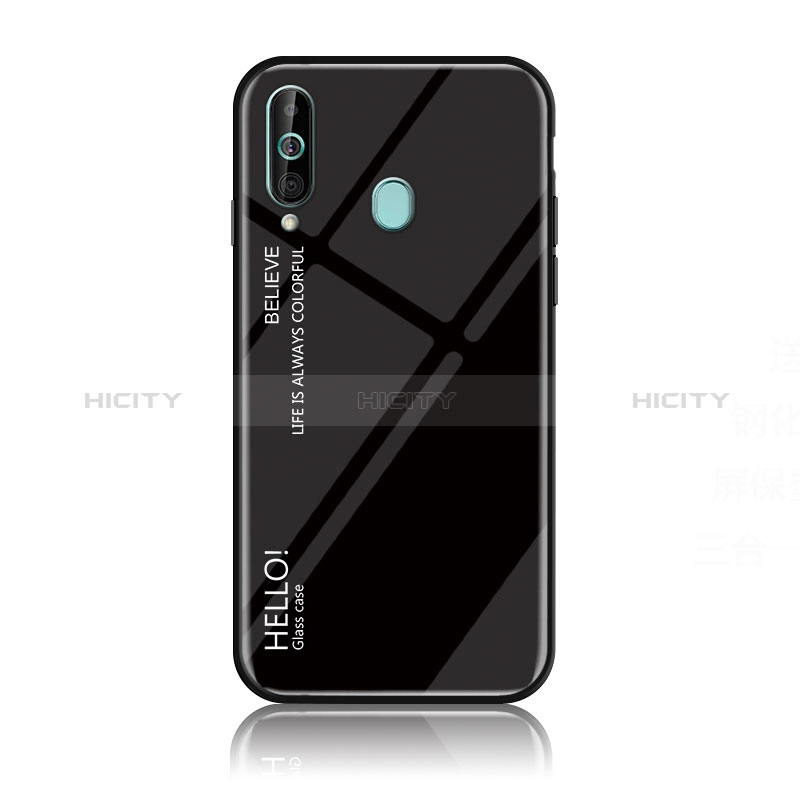 Custodia Silicone Specchio Laterale Sfumato Arcobaleno Cover LS1 per Samsung Galaxy A60