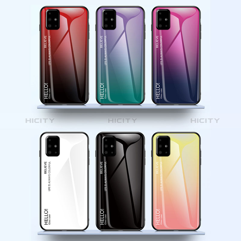 Custodia Silicone Specchio Laterale Sfumato Arcobaleno Cover LS1 per Samsung Galaxy A71 5G