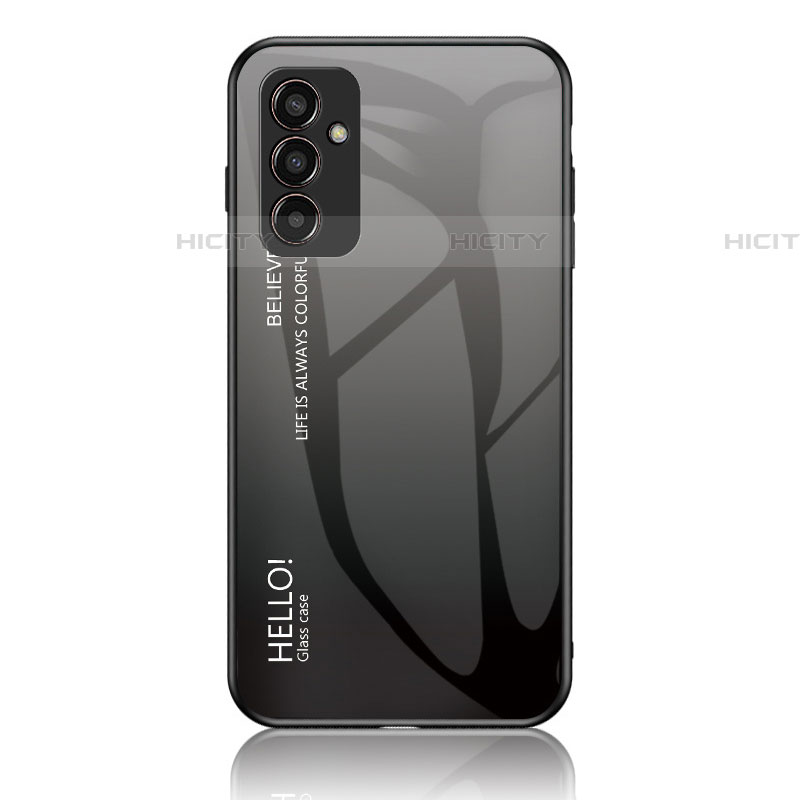 Custodia Silicone Specchio Laterale Sfumato Arcobaleno Cover LS1 per Samsung Galaxy M13 4G Grigio Scuro