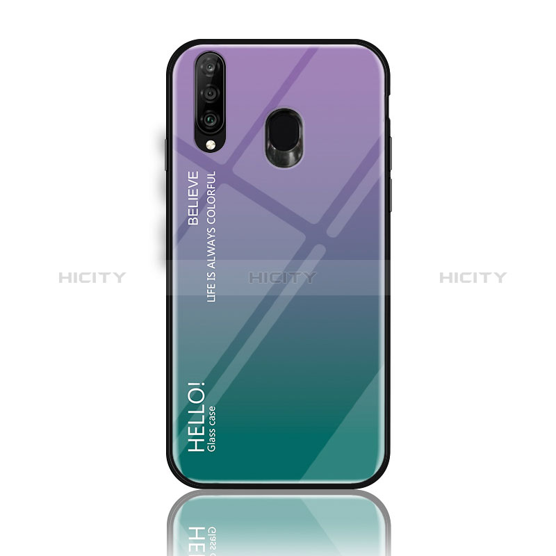 Custodia Silicone Specchio Laterale Sfumato Arcobaleno Cover LS1 per Samsung Galaxy M30