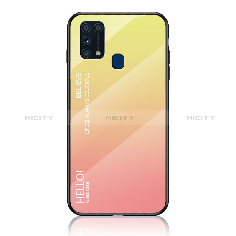 Custodia Silicone Specchio Laterale Sfumato Arcobaleno Cover LS1 per Samsung Galaxy M31 Prime Edition