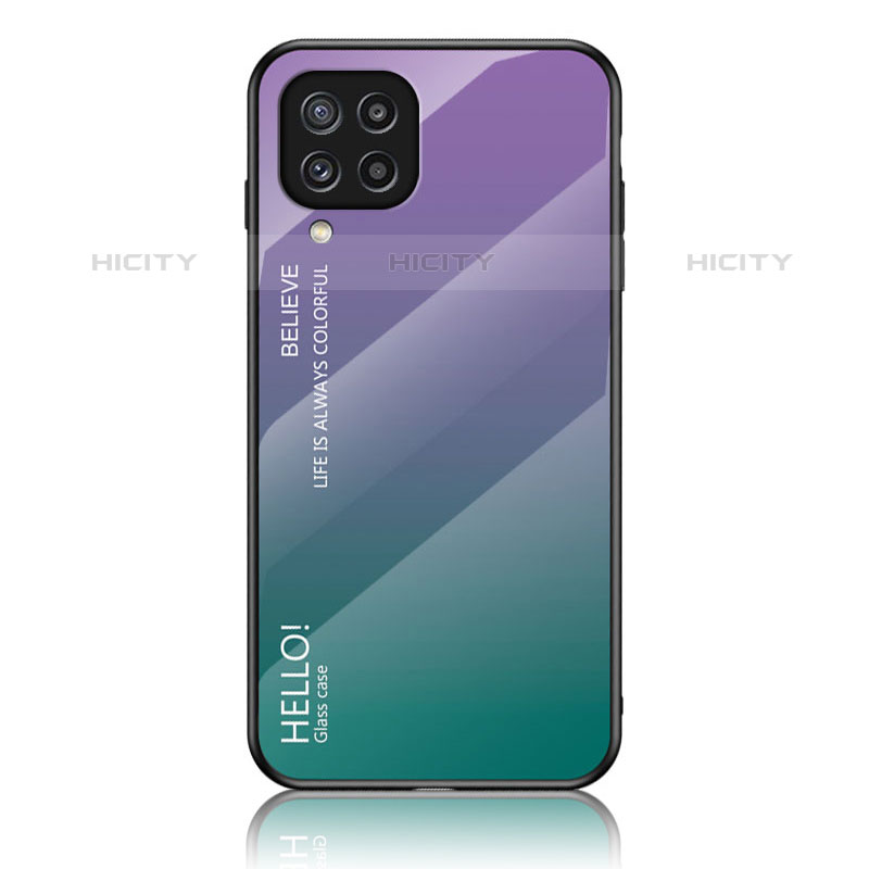 Custodia Silicone Specchio Laterale Sfumato Arcobaleno Cover LS1 per Samsung Galaxy M32 4G Multicolore