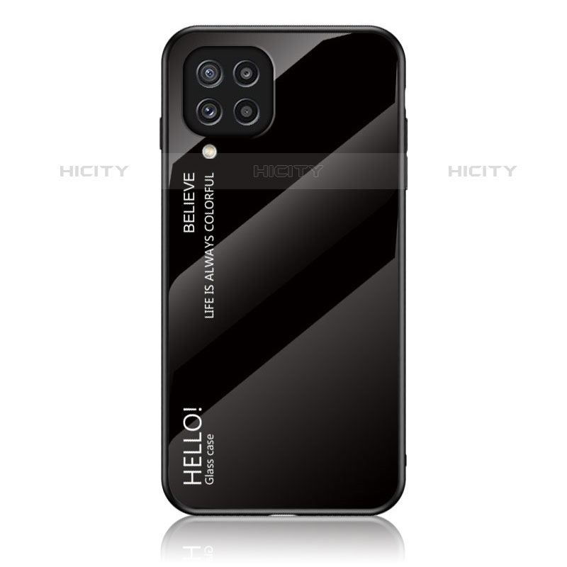 Custodia Silicone Specchio Laterale Sfumato Arcobaleno Cover LS1 per Samsung Galaxy M32 4G Nero