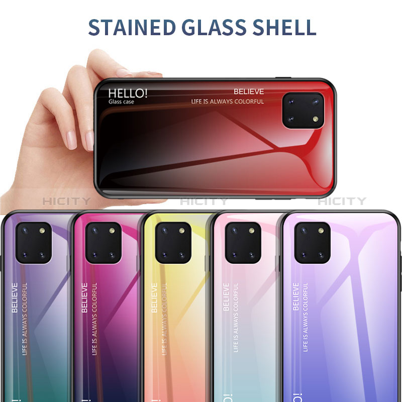 Custodia Silicone Specchio Laterale Sfumato Arcobaleno Cover LS1 per Samsung Galaxy M60s