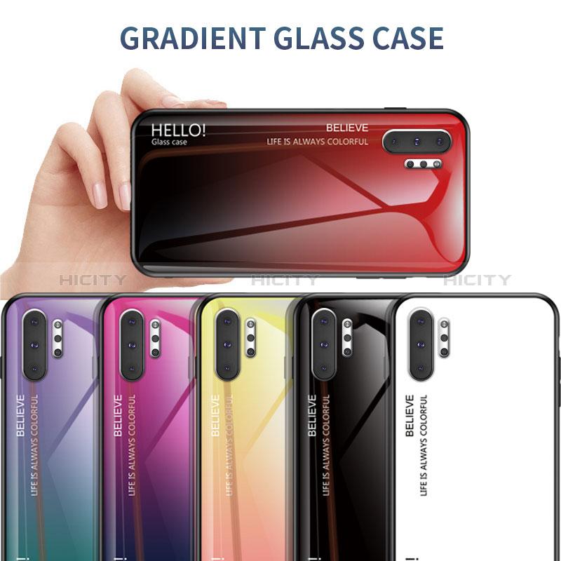 Custodia Silicone Specchio Laterale Sfumato Arcobaleno Cover LS1 per Samsung Galaxy Note 10 Plus 5G