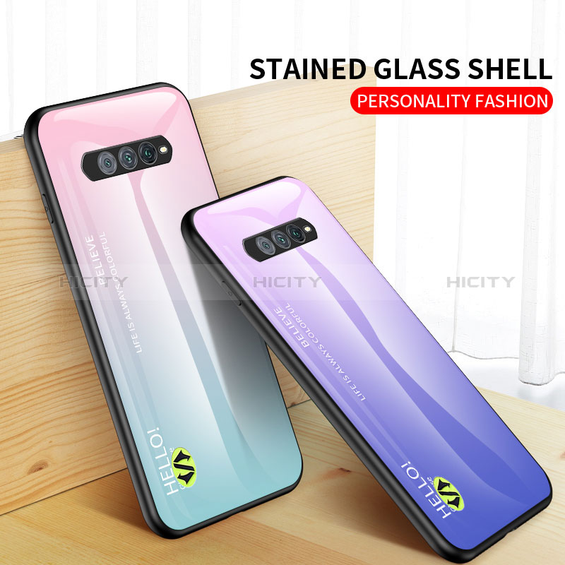 Custodia Silicone Specchio Laterale Sfumato Arcobaleno Cover LS1 per Xiaomi Black Shark 4S 5G