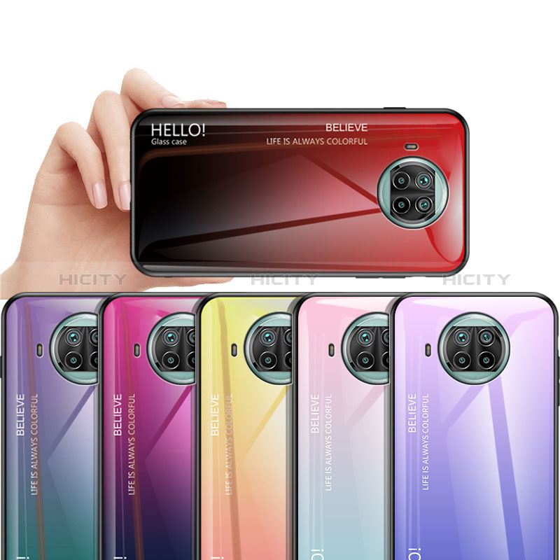 Custodia Silicone Specchio Laterale Sfumato Arcobaleno Cover LS1 per Xiaomi Mi 10i 5G