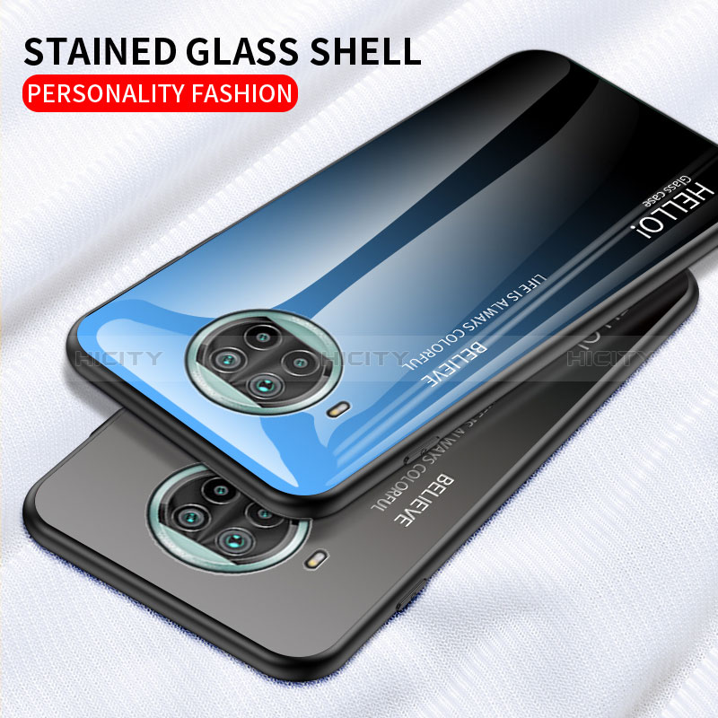 Custodia Silicone Specchio Laterale Sfumato Arcobaleno Cover LS1 per Xiaomi Mi 10i 5G