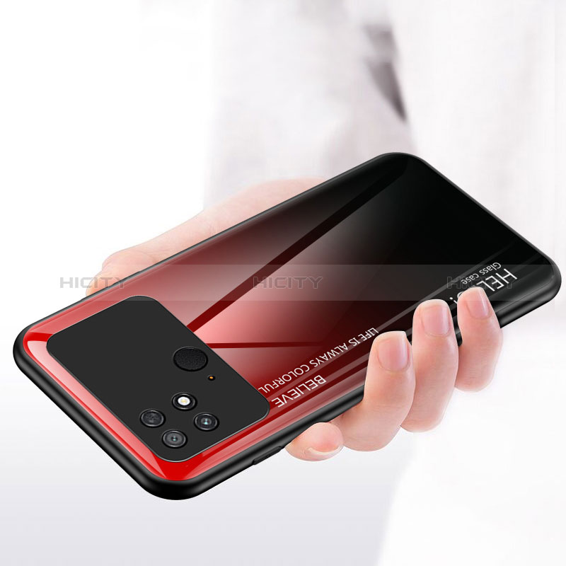 Custodia Silicone Specchio Laterale Sfumato Arcobaleno Cover LS1 per Xiaomi Poco C40