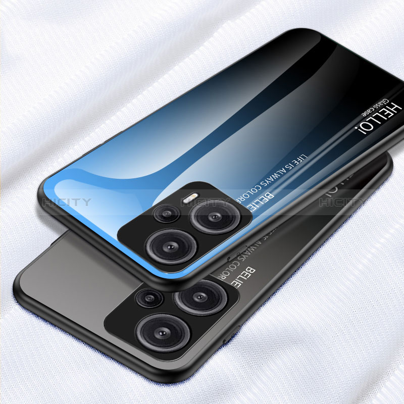 Custodia Silicone Specchio Laterale Sfumato Arcobaleno Cover LS1 per Xiaomi Poco F5 5G