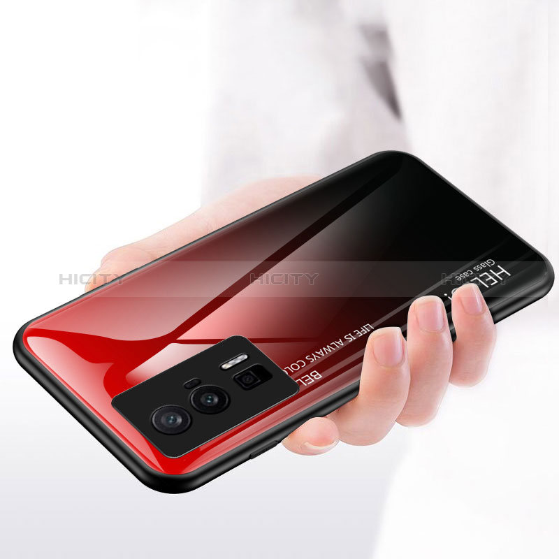 Custodia Silicone Specchio Laterale Sfumato Arcobaleno Cover LS1 per Xiaomi Poco F5 Pro 5G