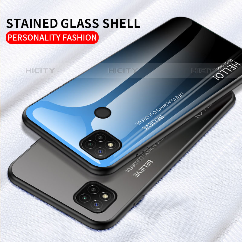 Custodia Silicone Specchio Laterale Sfumato Arcobaleno Cover LS1 per Xiaomi Redmi 10A 4G