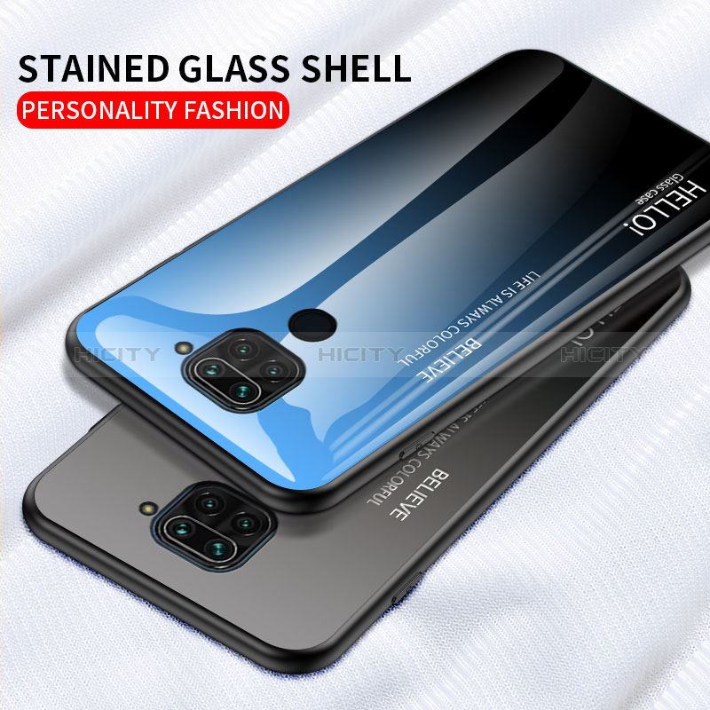 Custodia Silicone Specchio Laterale Sfumato Arcobaleno Cover LS1 per Xiaomi Redmi 10X 4G