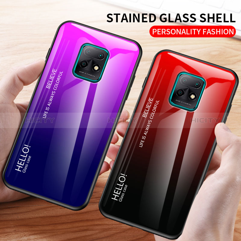 Custodia Silicone Specchio Laterale Sfumato Arcobaleno Cover LS1 per Xiaomi Redmi 10X 5G