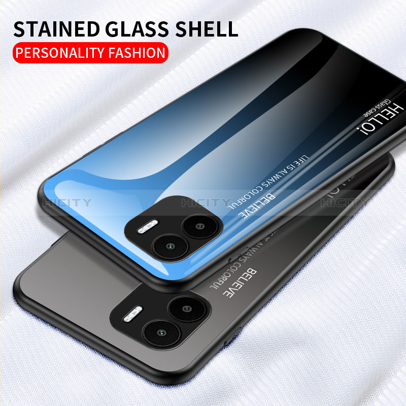 Custodia Silicone Specchio Laterale Sfumato Arcobaleno Cover LS1 per Xiaomi Redmi A2