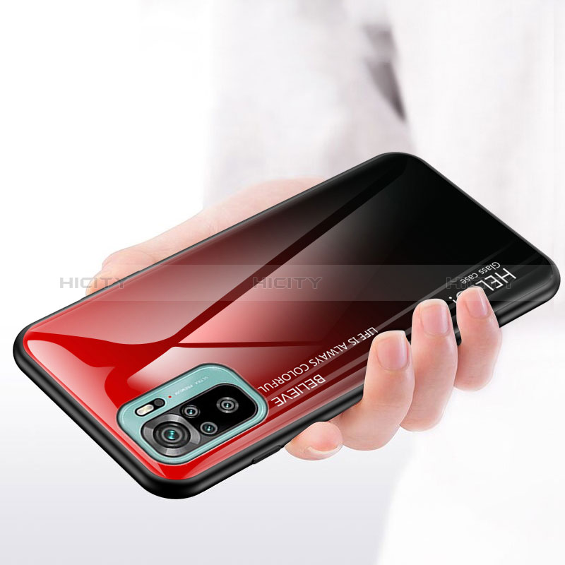 Custodia Silicone Specchio Laterale Sfumato Arcobaleno Cover LS1 per Xiaomi Redmi Note 10S 4G