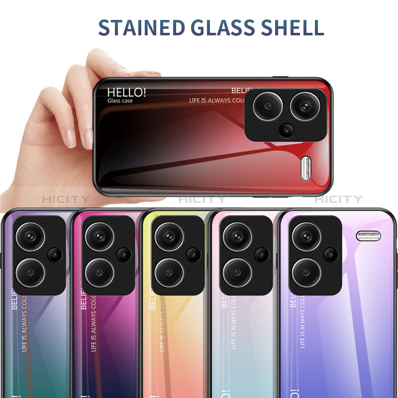Custodia Silicone Specchio Laterale Sfumato Arcobaleno Cover LS1 per Xiaomi Redmi Note 13 Pro+ Plus 5G
