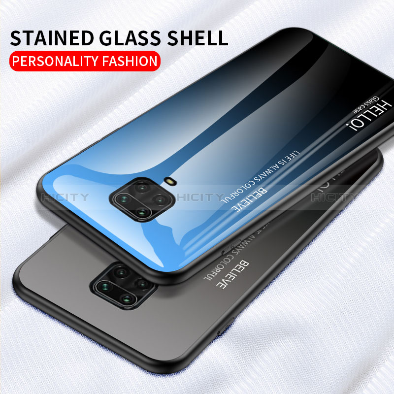 Custodia Silicone Specchio Laterale Sfumato Arcobaleno Cover LS1 per Xiaomi Redmi Note 9S