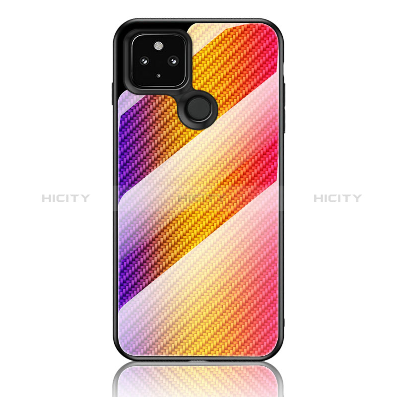 Custodia Silicone Specchio Laterale Sfumato Arcobaleno Cover LS2 per Google Pixel 5 XL 5G