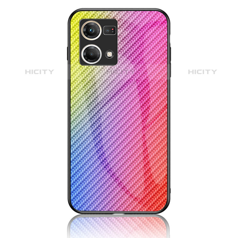 Custodia Silicone Specchio Laterale Sfumato Arcobaleno Cover LS2 per Oppo F21s Pro 4G