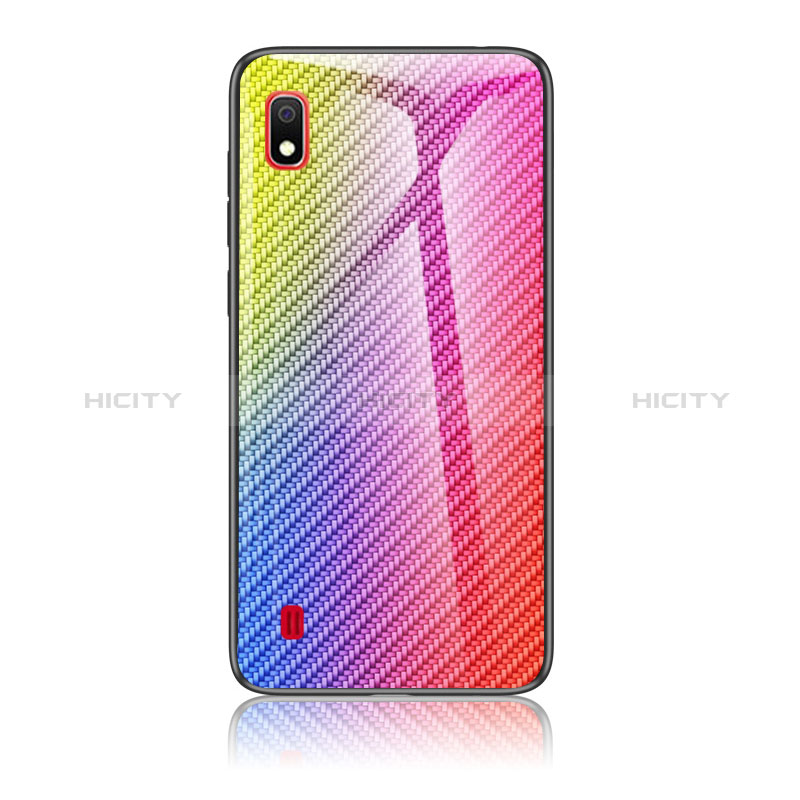 Custodia Silicone Specchio Laterale Sfumato Arcobaleno Cover LS2 per Samsung Galaxy A10