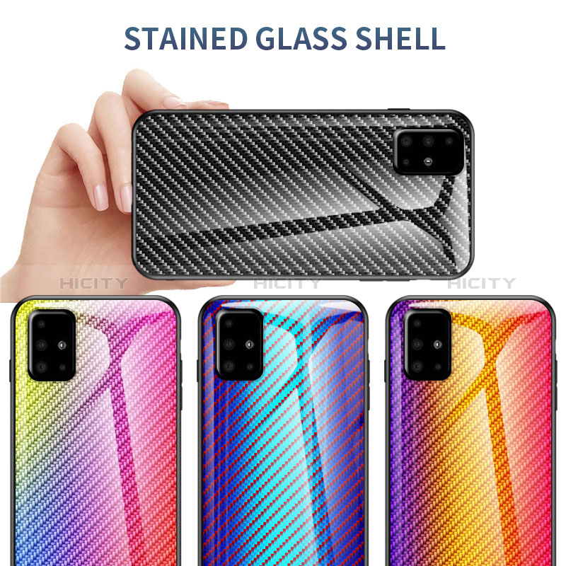 Custodia Silicone Specchio Laterale Sfumato Arcobaleno Cover LS2 per Samsung Galaxy A51 5G