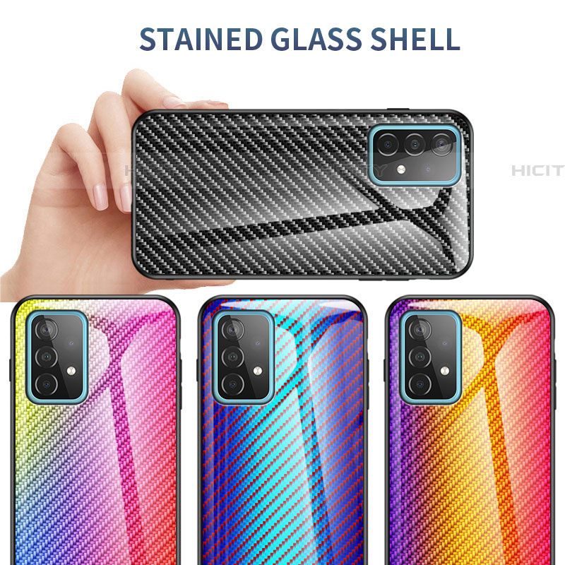 Custodia Silicone Specchio Laterale Sfumato Arcobaleno Cover LS2 per Samsung Galaxy A52 5G