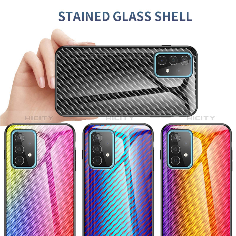 Custodia Silicone Specchio Laterale Sfumato Arcobaleno Cover LS2 per Samsung Galaxy A52s 5G