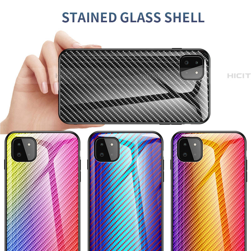 Custodia Silicone Specchio Laterale Sfumato Arcobaleno Cover LS2 per Samsung Galaxy F42 5G