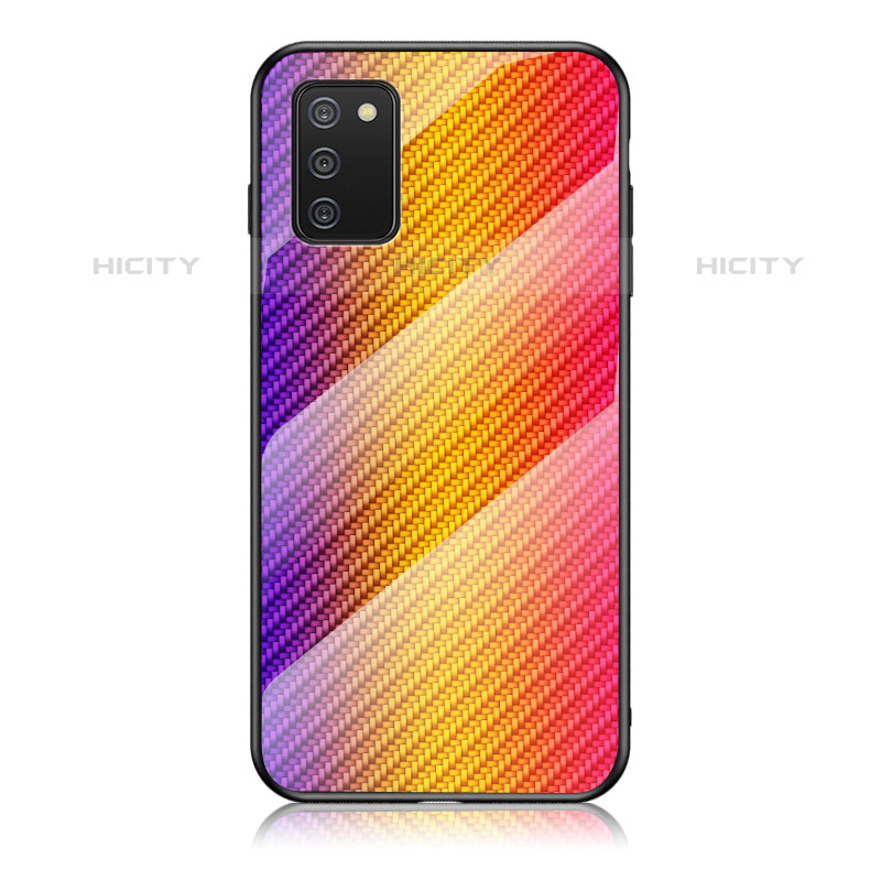 Custodia Silicone Specchio Laterale Sfumato Arcobaleno Cover LS2 per Samsung Galaxy M02s