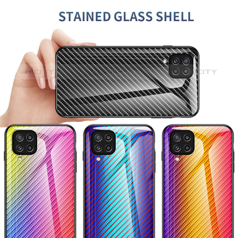 Custodia Silicone Specchio Laterale Sfumato Arcobaleno Cover LS2 per Samsung Galaxy M32 4G