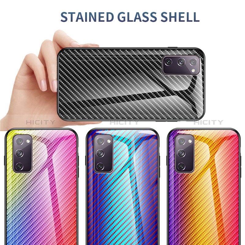 Custodia Silicone Specchio Laterale Sfumato Arcobaleno Cover LS2 per Samsung Galaxy S20 FE 4G