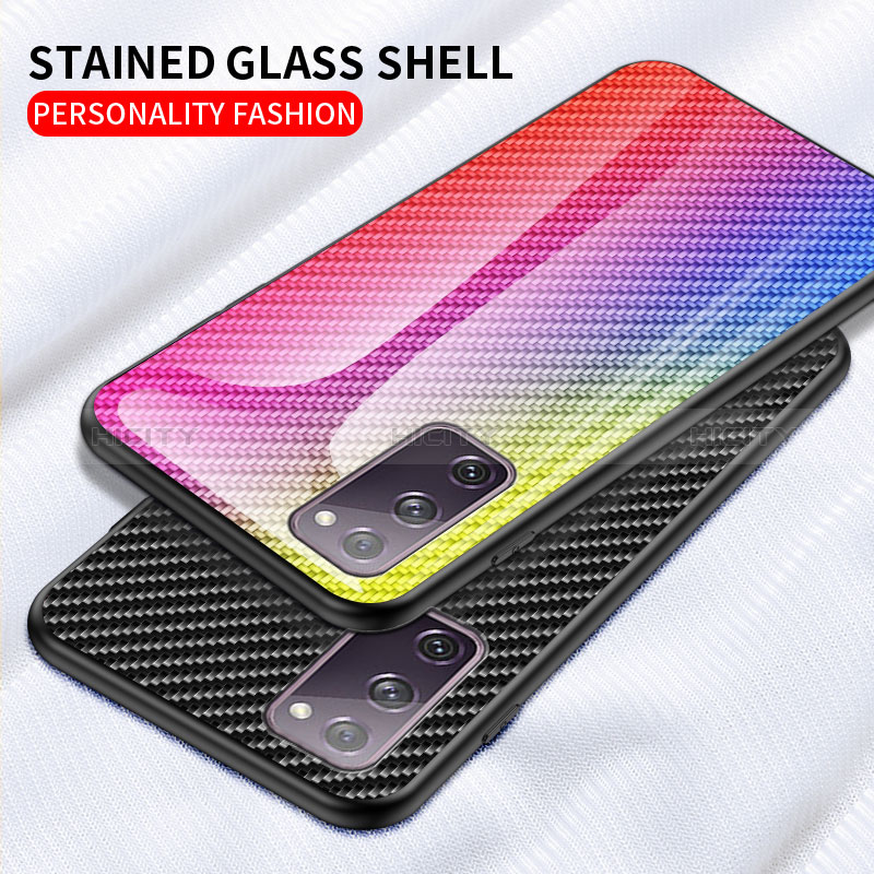 Custodia Silicone Specchio Laterale Sfumato Arcobaleno Cover LS2 per Samsung Galaxy S20 Lite 5G