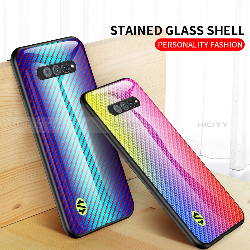 Custodia Silicone Specchio Laterale Sfumato Arcobaleno Cover LS2 per Xiaomi Black Shark 4S 5G