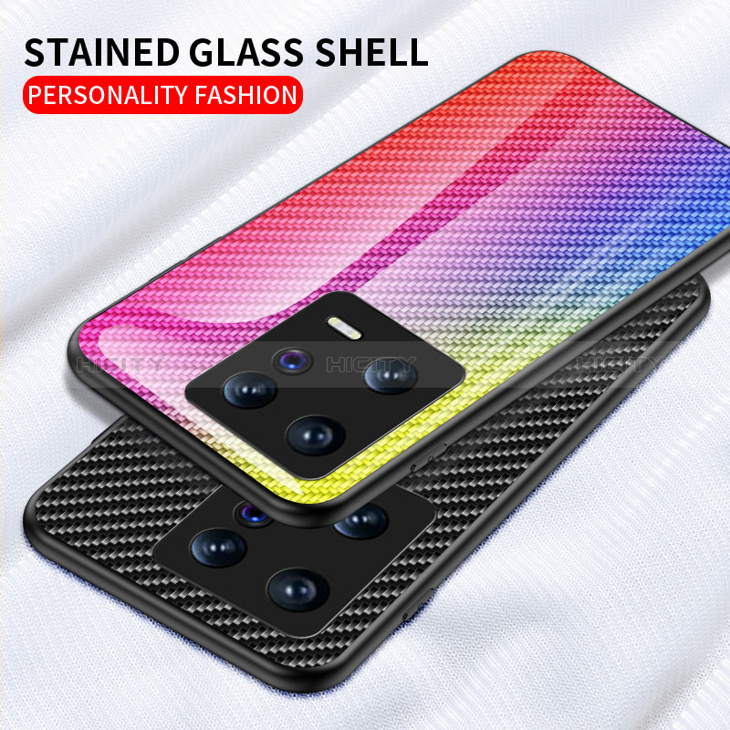 Custodia Silicone Specchio Laterale Sfumato Arcobaleno Cover LS2 per Xiaomi Mi 13 5G