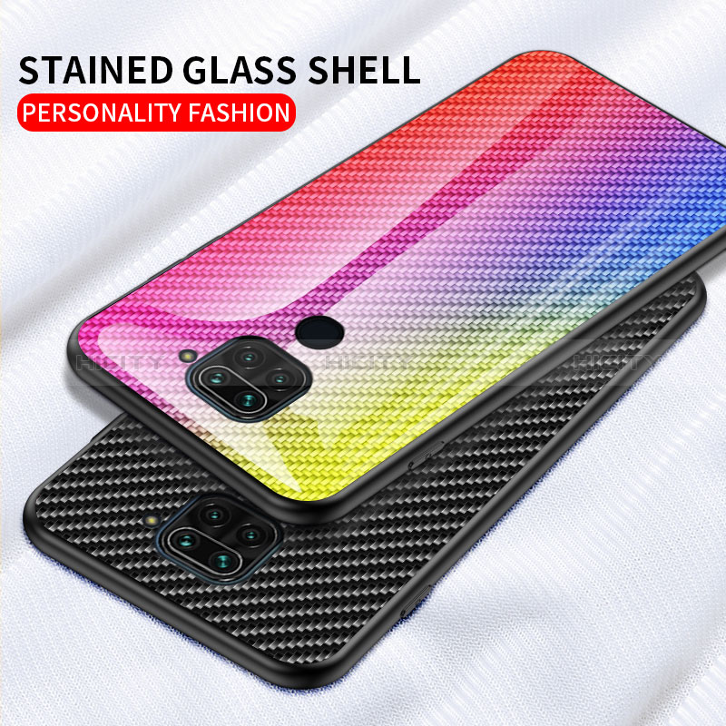 Custodia Silicone Specchio Laterale Sfumato Arcobaleno Cover LS2 per Xiaomi Redmi 10X 4G