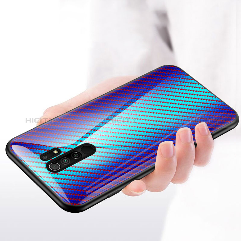 Custodia Silicone Specchio Laterale Sfumato Arcobaleno Cover LS2 per Xiaomi Redmi 9 Prime India