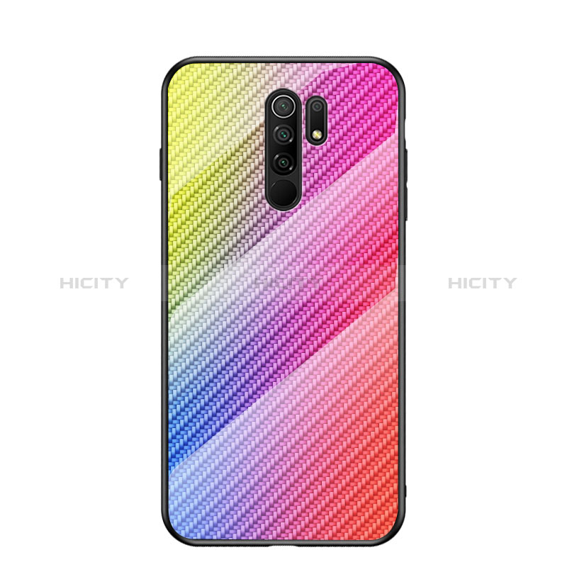 Custodia Silicone Specchio Laterale Sfumato Arcobaleno Cover LS2 per Xiaomi Redmi 9 Prime India