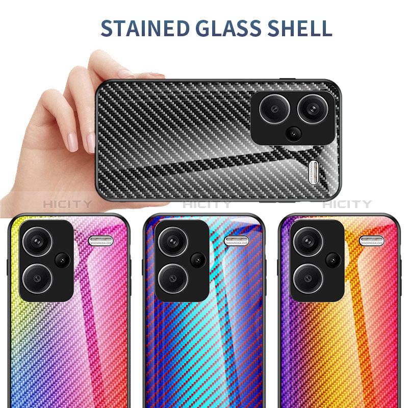 Custodia Silicone Specchio Laterale Sfumato Arcobaleno Cover LS2 per Xiaomi Redmi Note 13 Pro+ Plus 5G