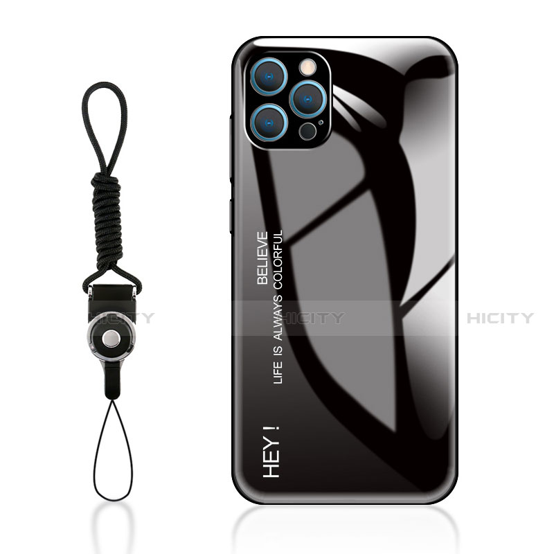 Custodia Silicone Specchio Laterale Sfumato Arcobaleno Cover M01 per Apple iPhone 13 Pro Max