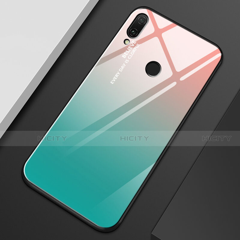 Custodia Silicone Specchio Laterale Sfumato Arcobaleno Cover M01 per Huawei Enjoy 9 Plus