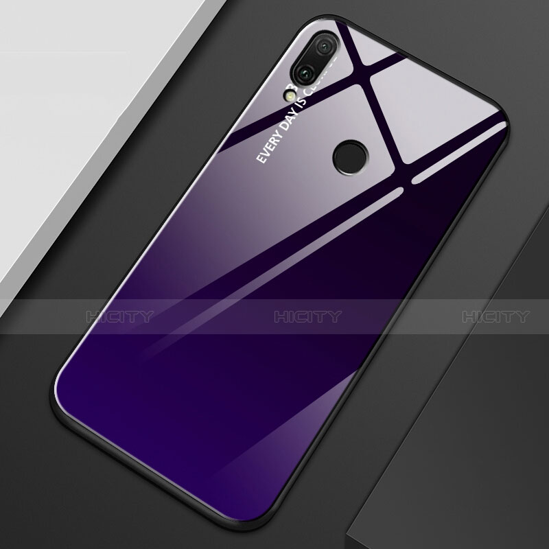 Custodia Silicone Specchio Laterale Sfumato Arcobaleno Cover M01 per Huawei Y9 (2019)